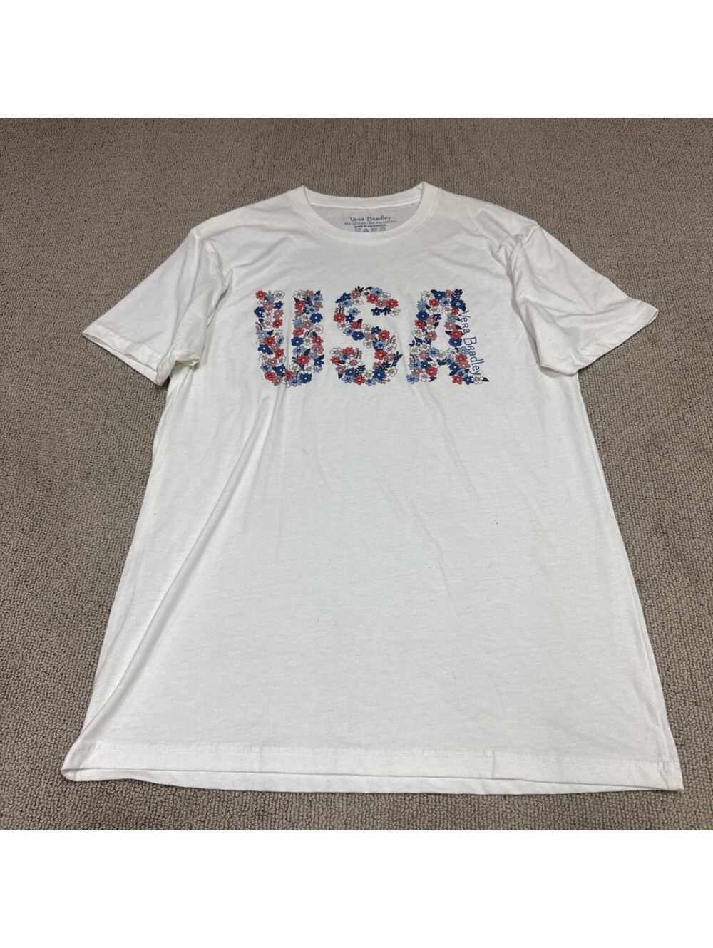 Vera Bradley T-Shirt White Short Sleeve Women’s Size Medium